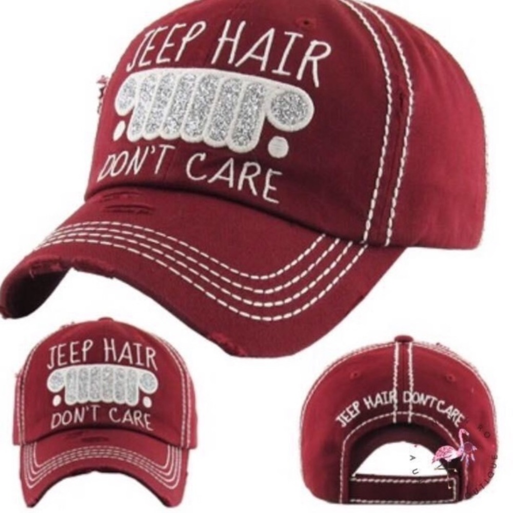 New Jeep hat Jeep Hair Don’t Care Red